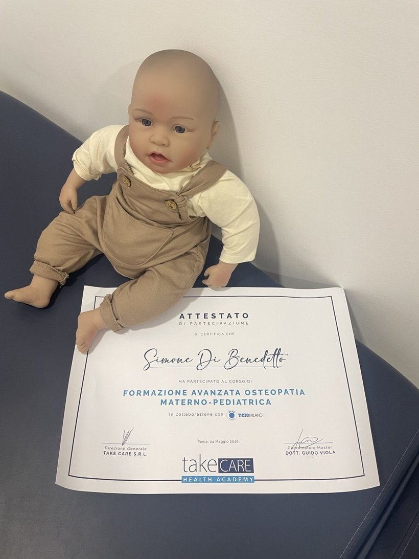 Attestato Formazione Avanzata Osteopatia Materno-Pediatrica di Simone Di Benedetto